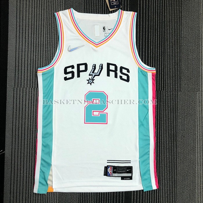 Maillot San Antonio Spurs Kawhi Leonard NO 2 Ville 2021-22 Blanc